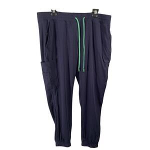 Welles Women's Size XL Blue Pocketed On Track Jogger Scrub Pants NWT